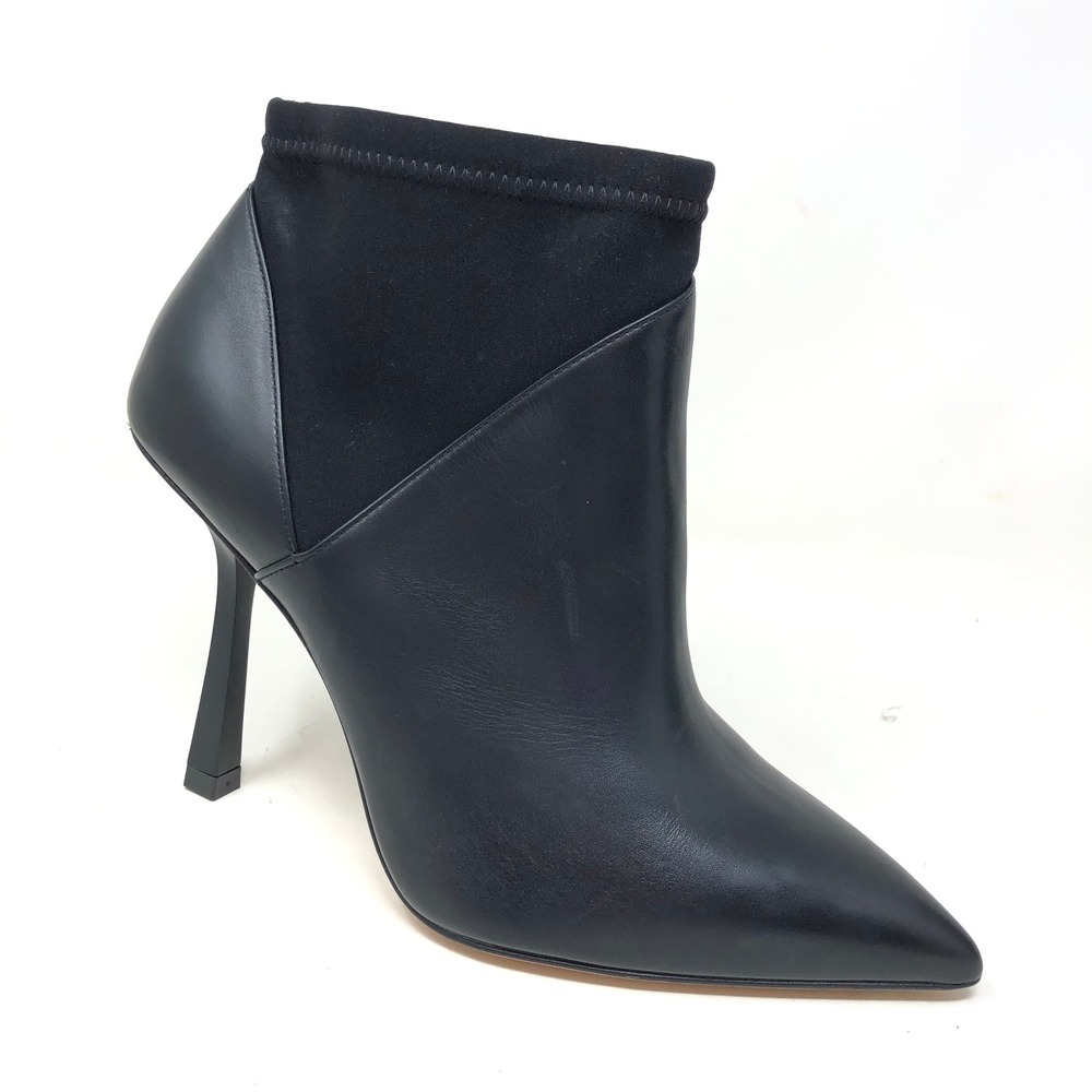 Stuart Weitzman Womens 9 Max Bootie Black Leather Pointed Toe Stiletto Pump